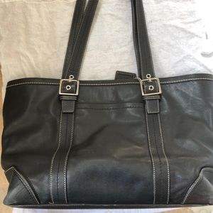 Coach Leather Black Tote Used